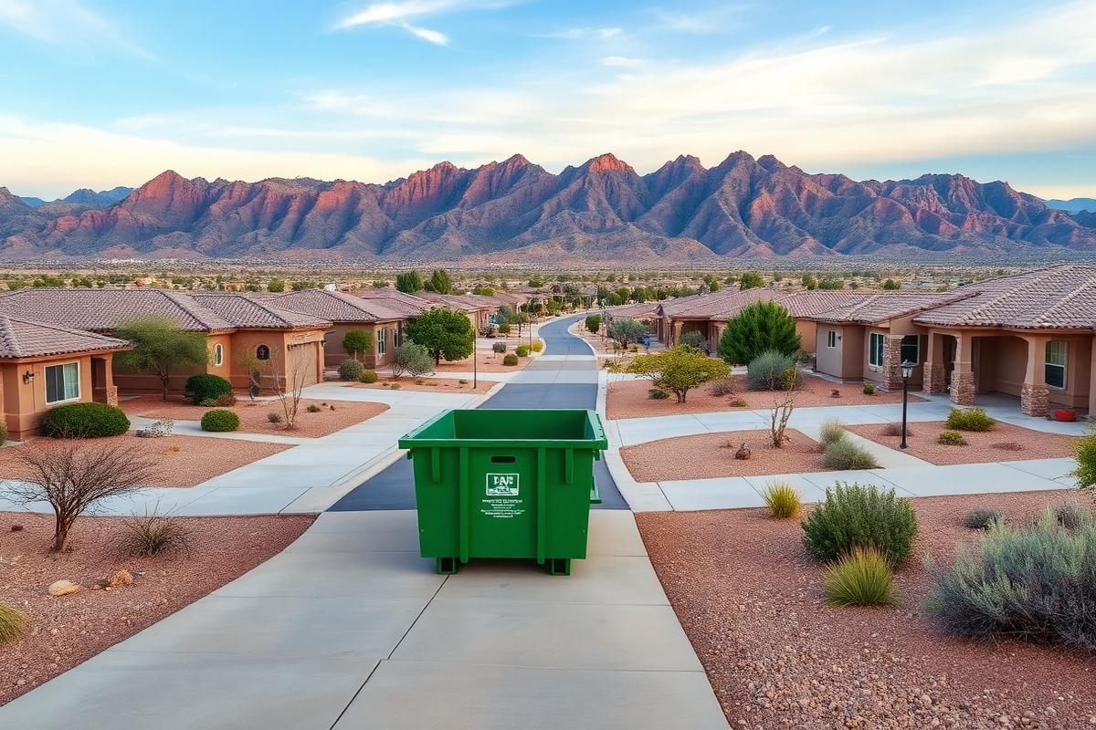 Roll-off dumpster placed at a property in Bernalillo, New Mexico